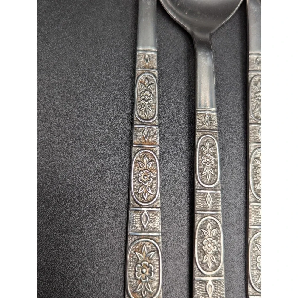 VTG 8 pc Orleans Silver ORL11 Stainless Korea 8 Soup Table Spoons